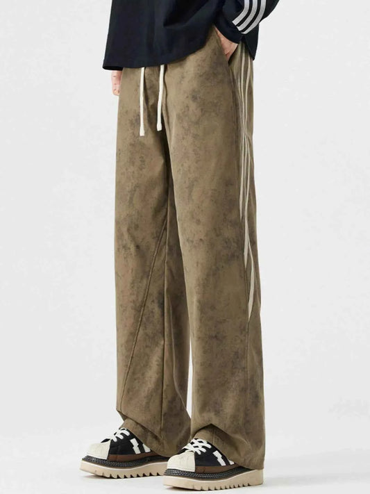 Men's Full Size Tie-Dye Wide-Leg Casual Pants Plus Size