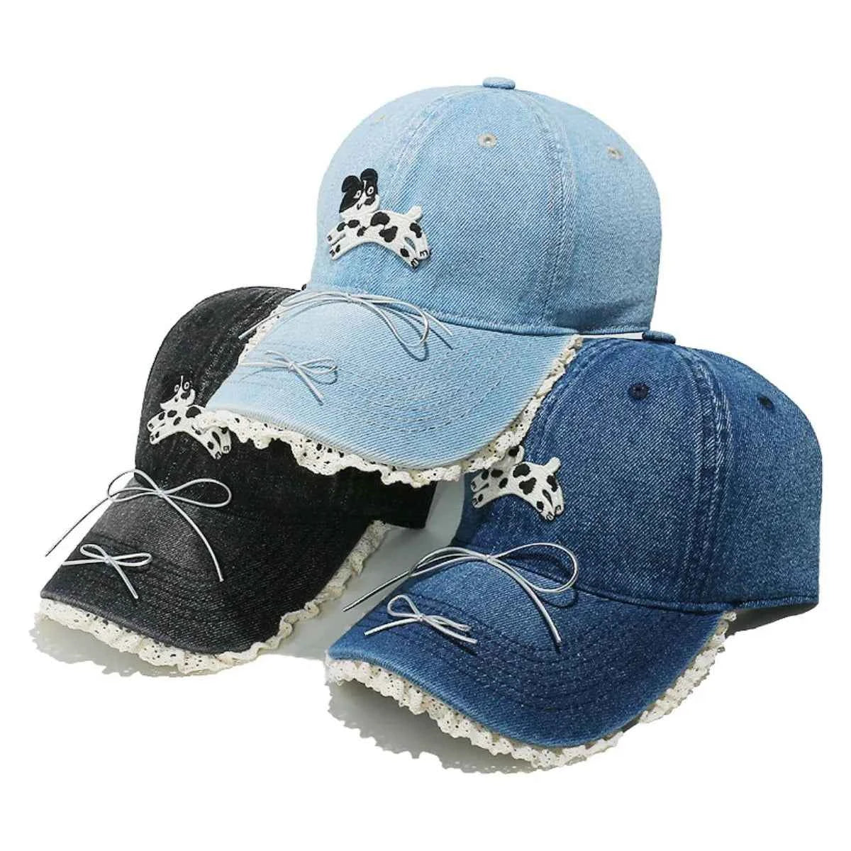 Dog Bow Adjustable Baseball Cap