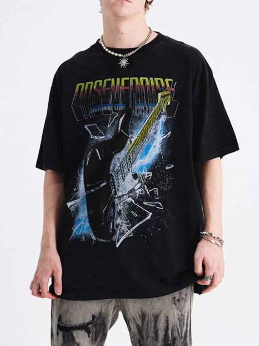 Men's Graphic Round Neck Short Sleeve T-Shirt