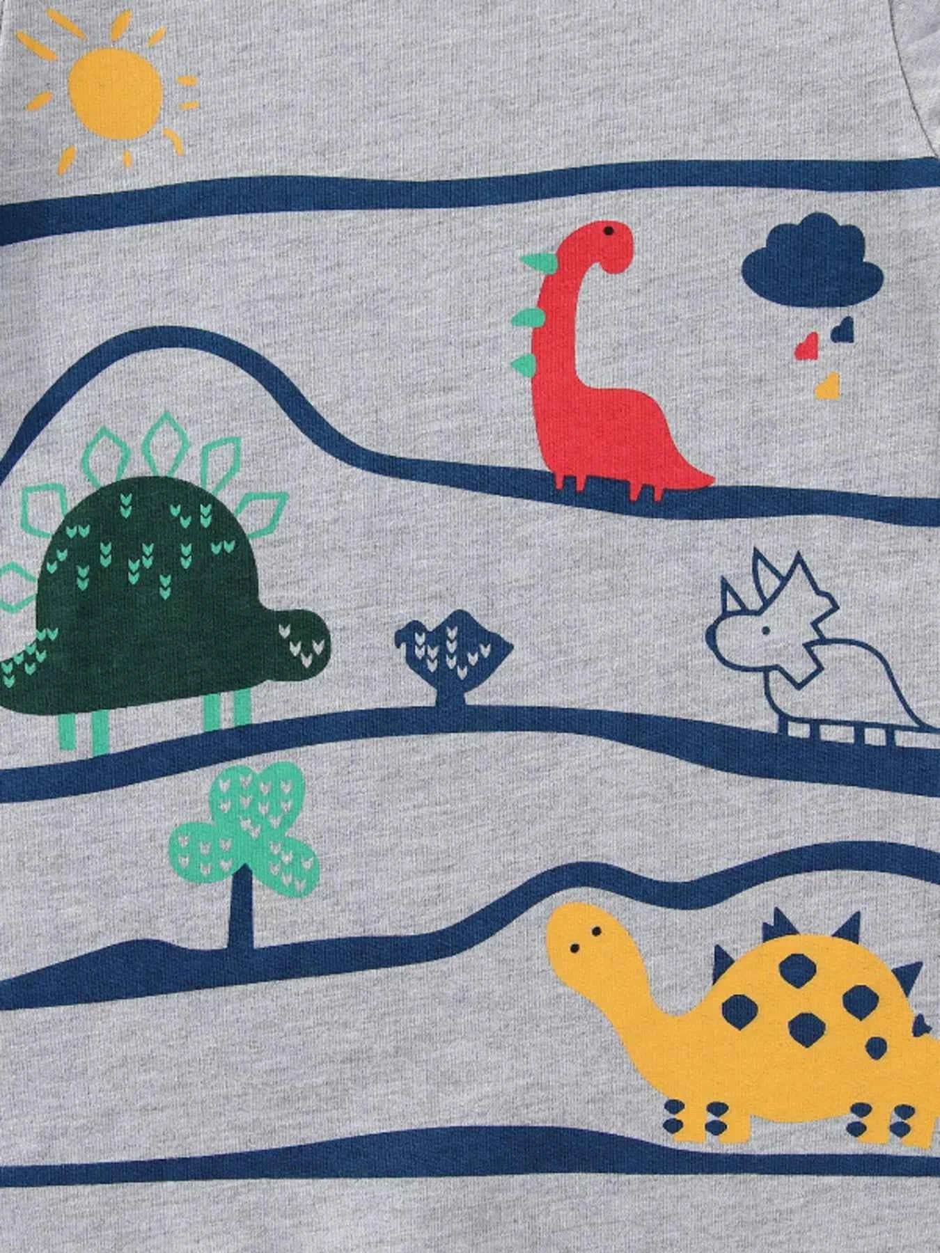 Children's Dinosaur Graphic Round Neck Tee