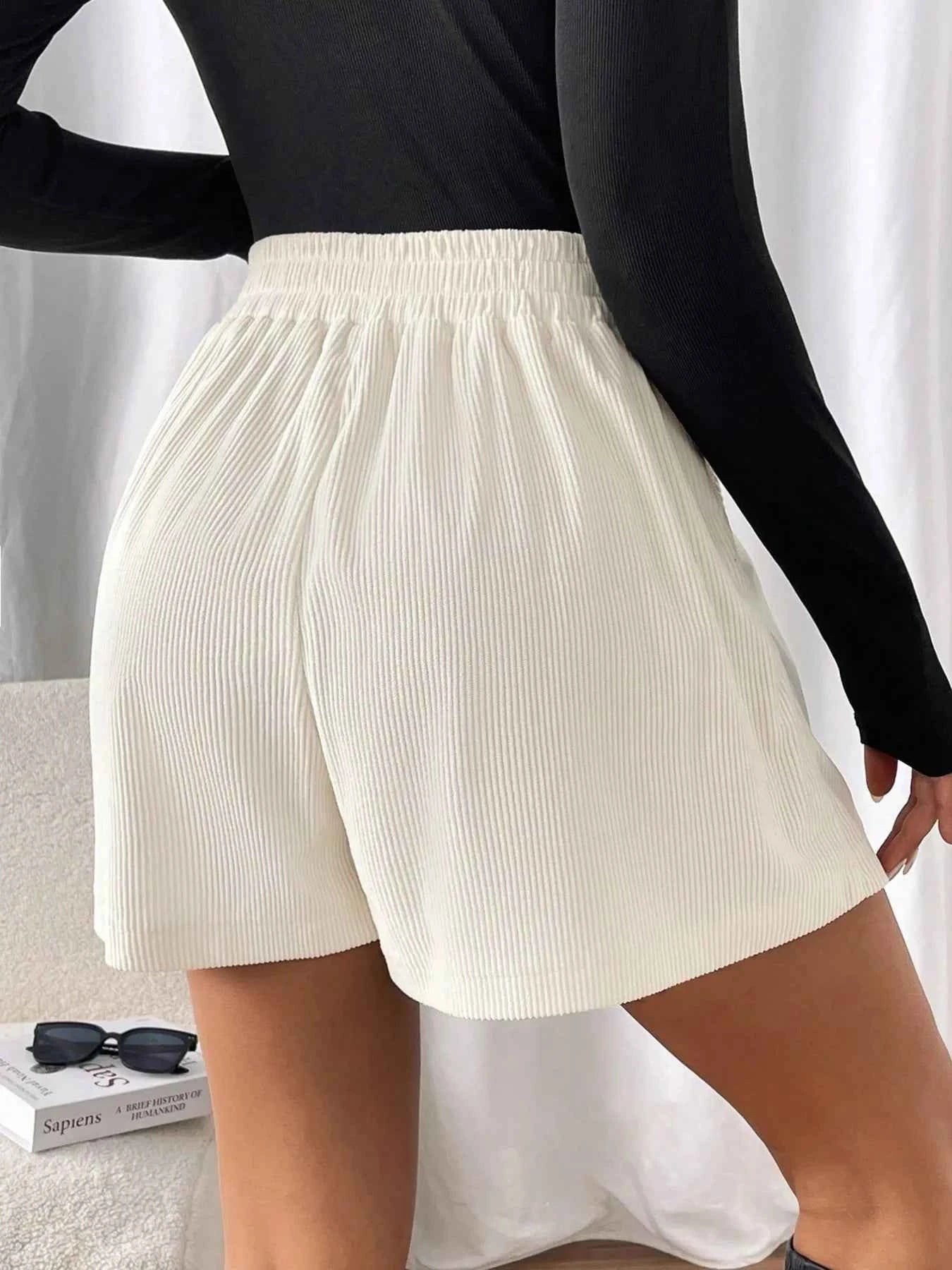 High Waisted Corduroy Shorts