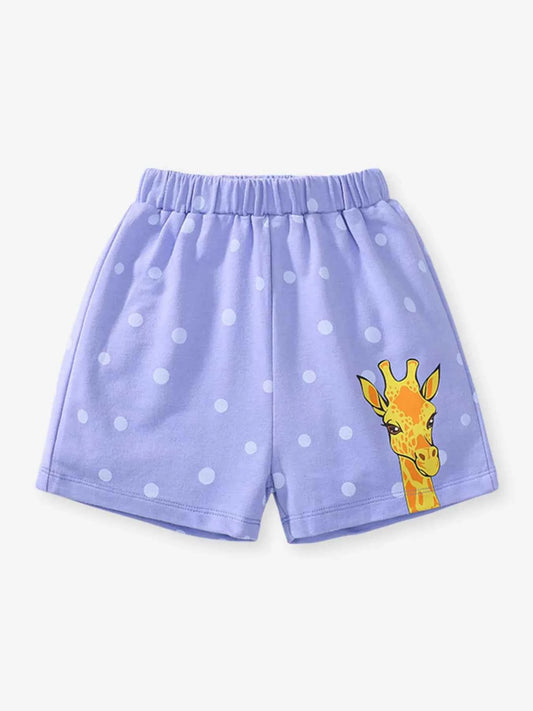 Children's Giraffe Polka Dot Shorts
