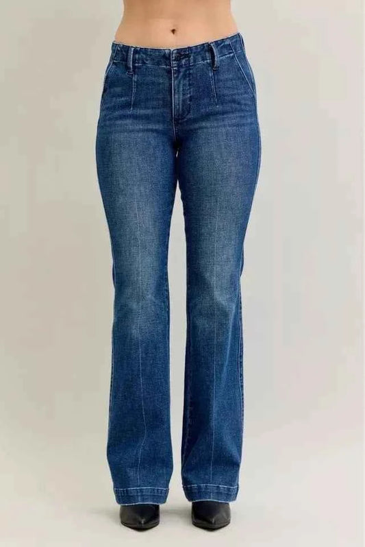 Judy Blue Full Size Mid Rise Bootcut Jeans with Welt Pockets Plus Size