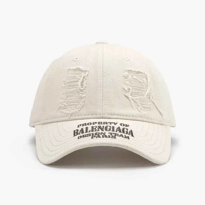 Distressed Letter Cotton Baseball Cap