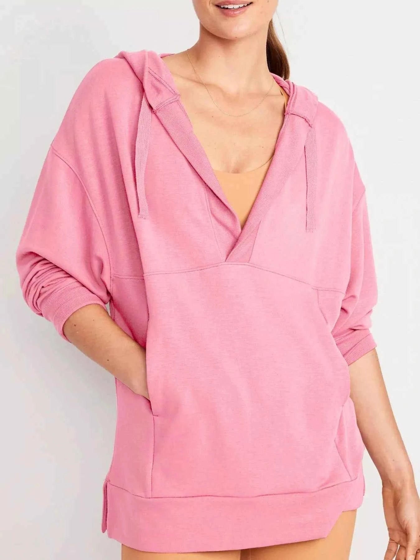 Drawstring Kangaroo Pocket Long Sleeve Hoodie