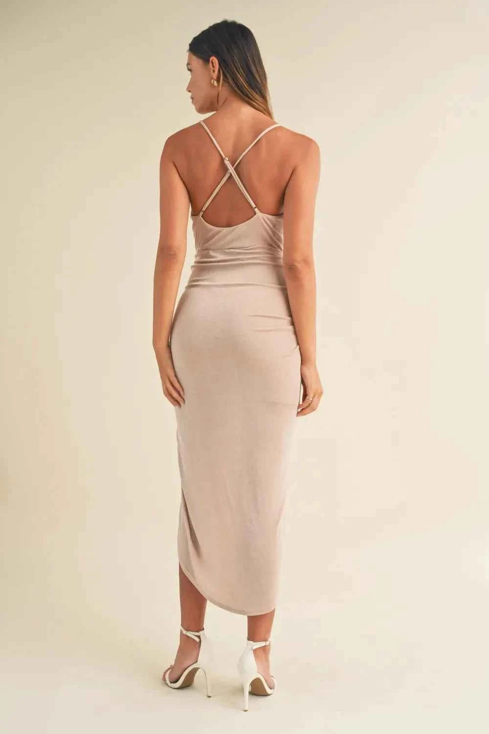 Mable Draped Detail Cami Midi Dress