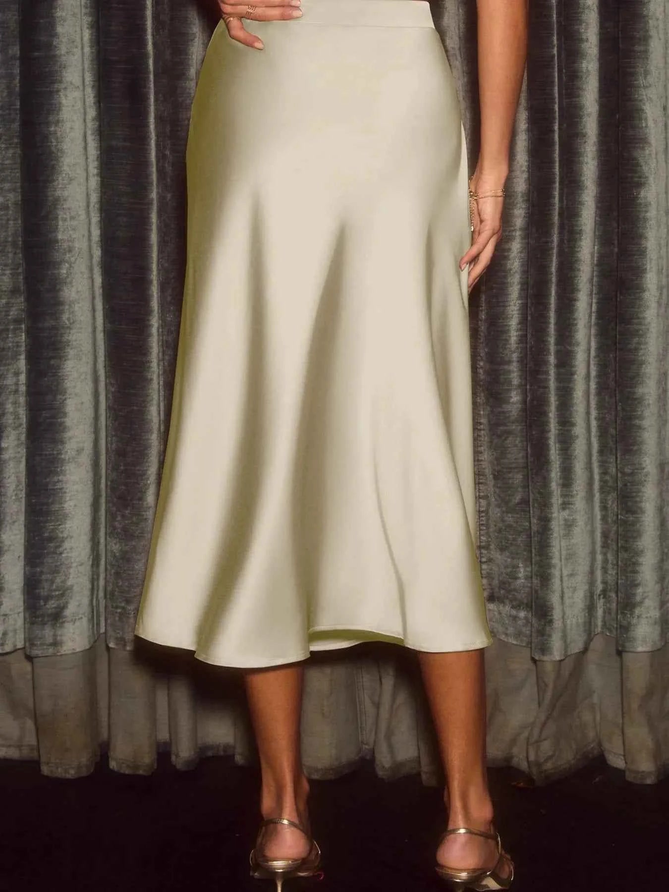 Satin Midi Skirt
