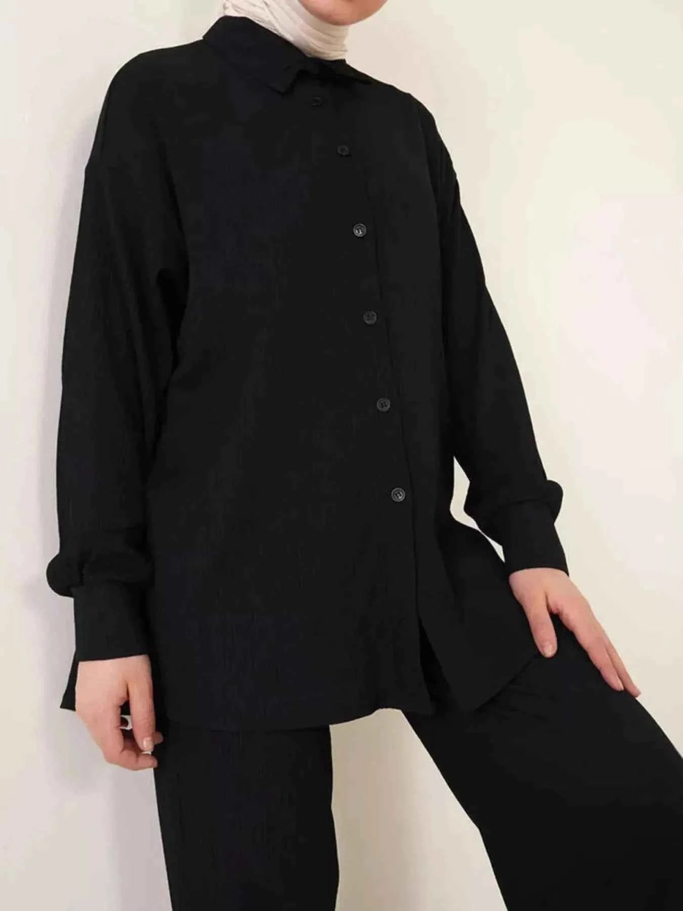 Button Up Long Sleeve Shirt and Pants Set