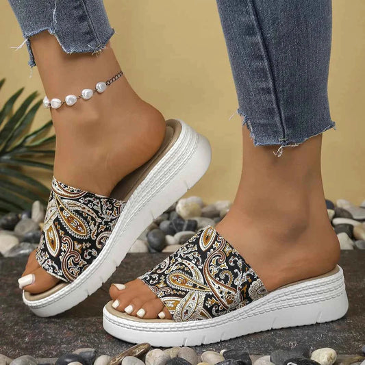 Bohemian Printed Platform Sandals