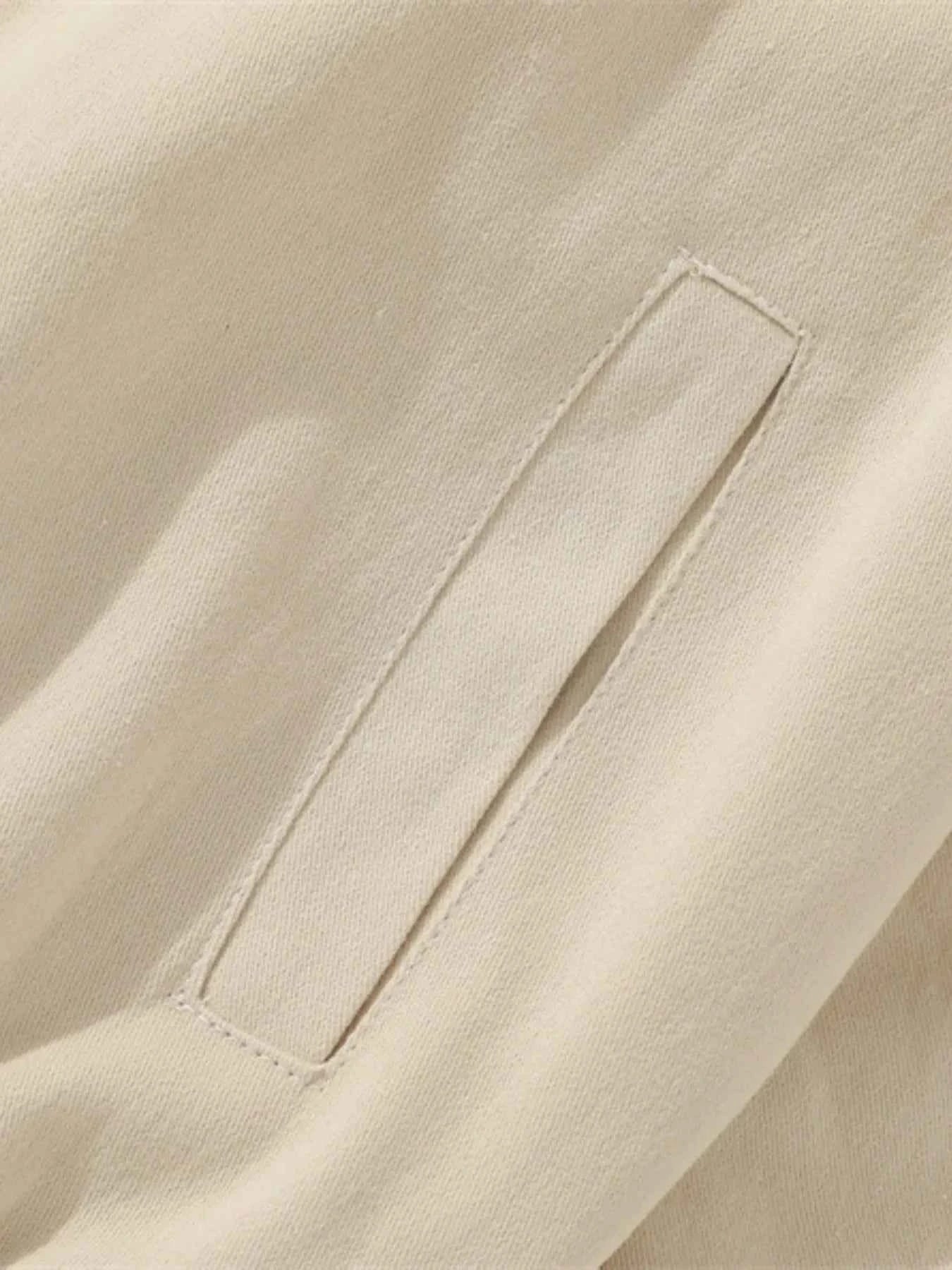 Men's Striped Hem Zip Up Jacket