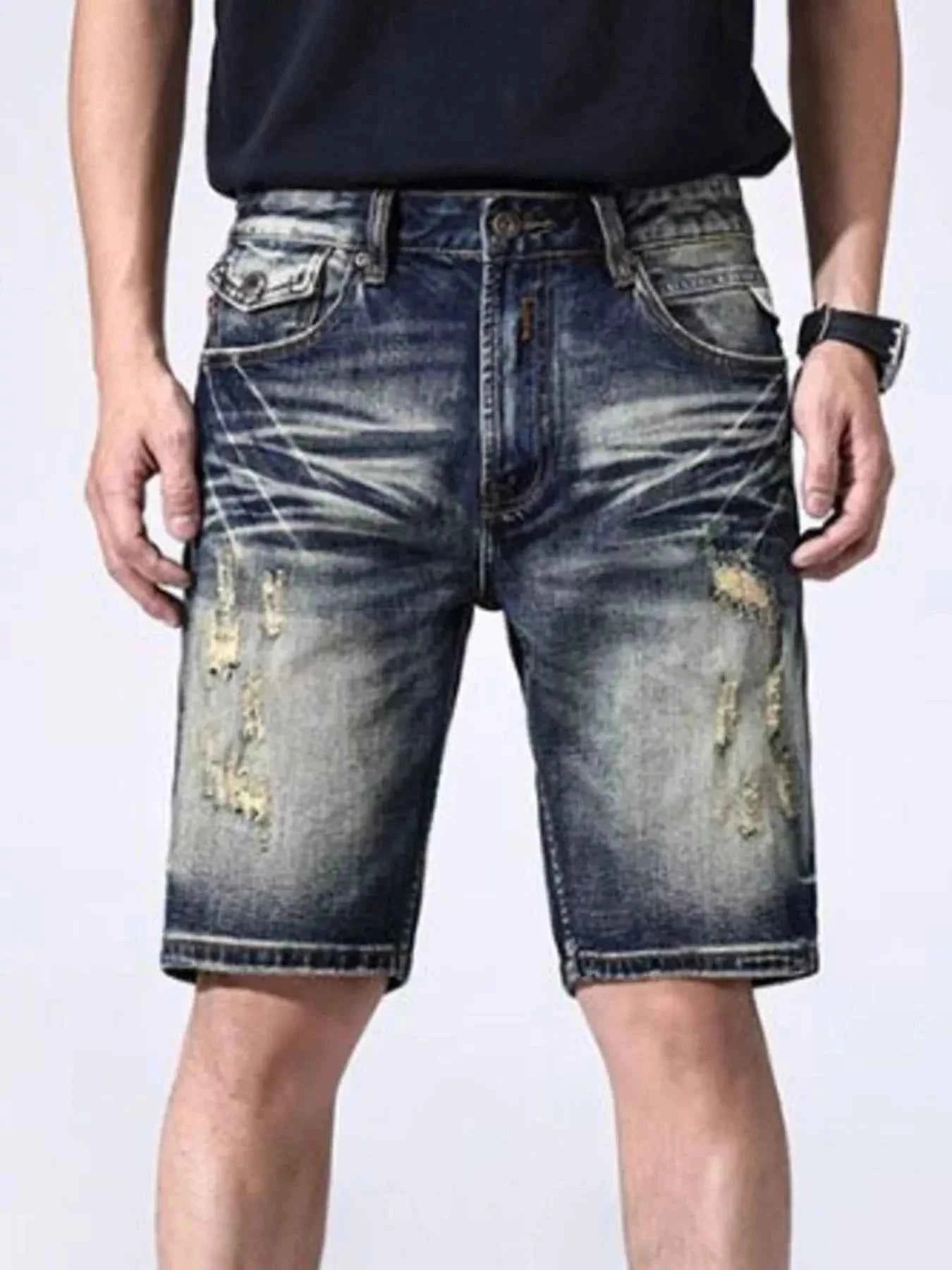 Men's Distressed Denim Shorts