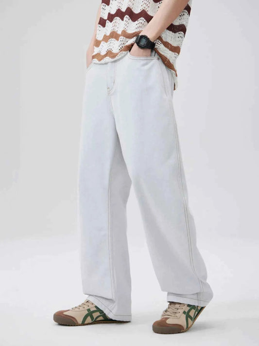 Men's Wash Wide Leg Jeans