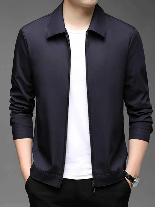 Men's Plus Size Zip-Up Casual Jacket