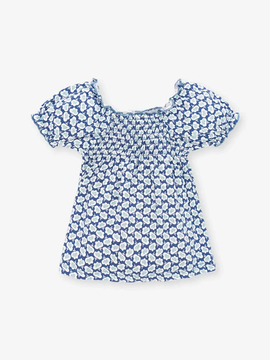 Children's Floral Print Smocked Top