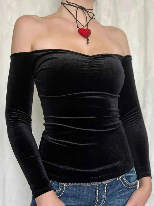 Off-Shoulder Long Sleeve Top