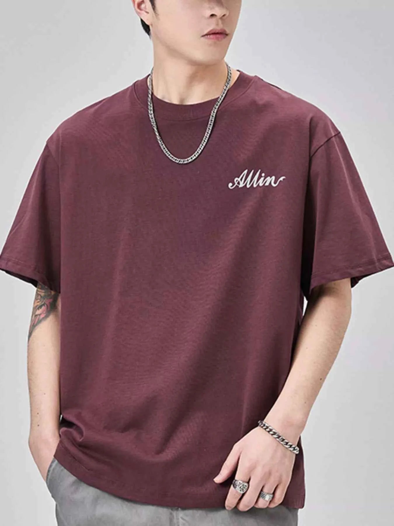 Men's Plus Size Basic Style Round Neck T-Shirt