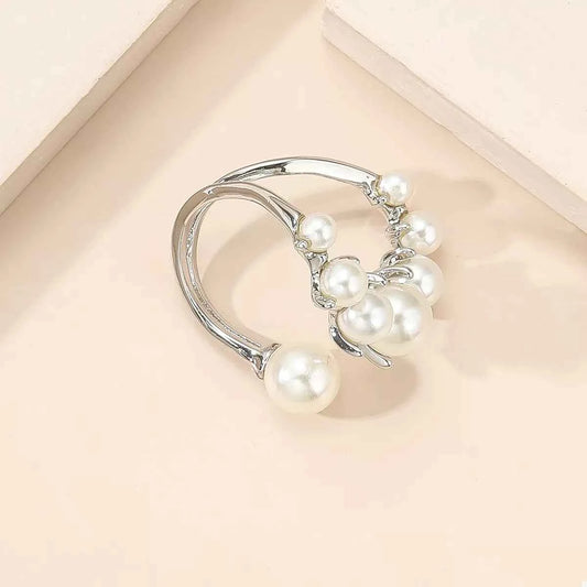 Alloy Pearl Open Ring