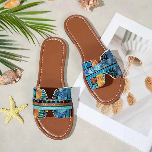 Bohemian Print Flat Sandals