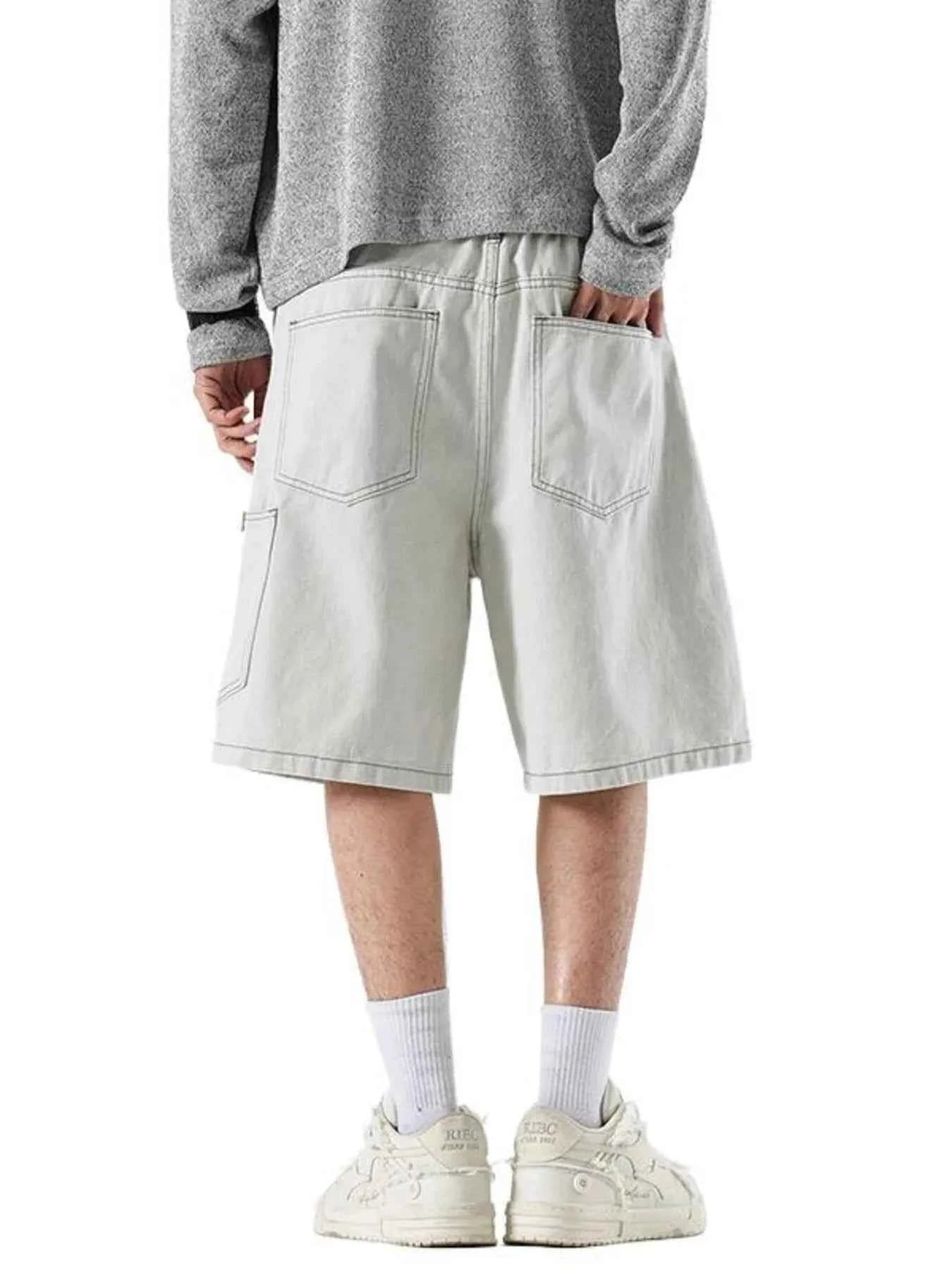Men's Loose Fit Drawstring Denim Shorts