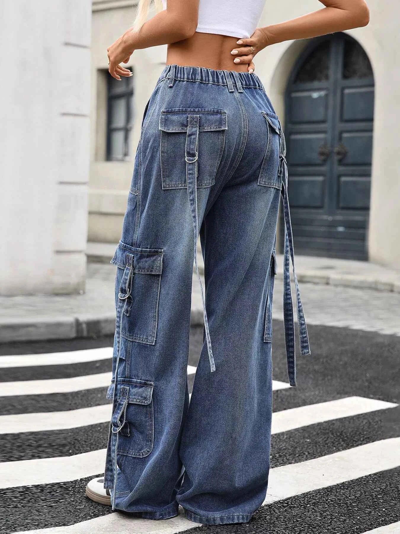 Wide Leg Cargo Jeans