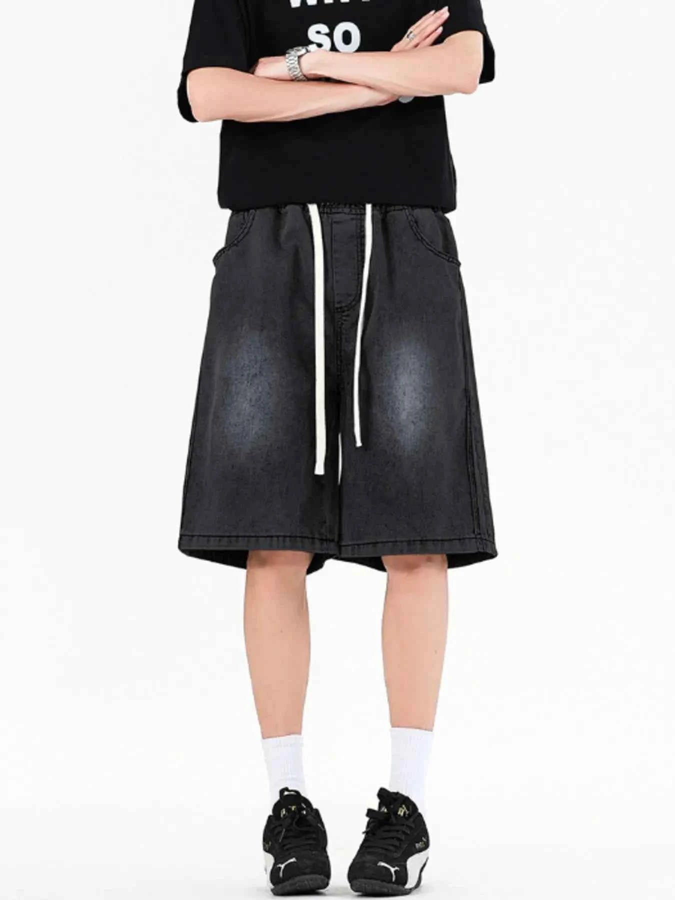 Men's Full Size Drawstring Denim Shorts Plus Size