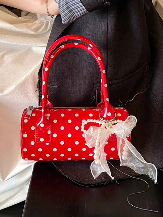 Polka Dot Cylinder Crossbody Bag