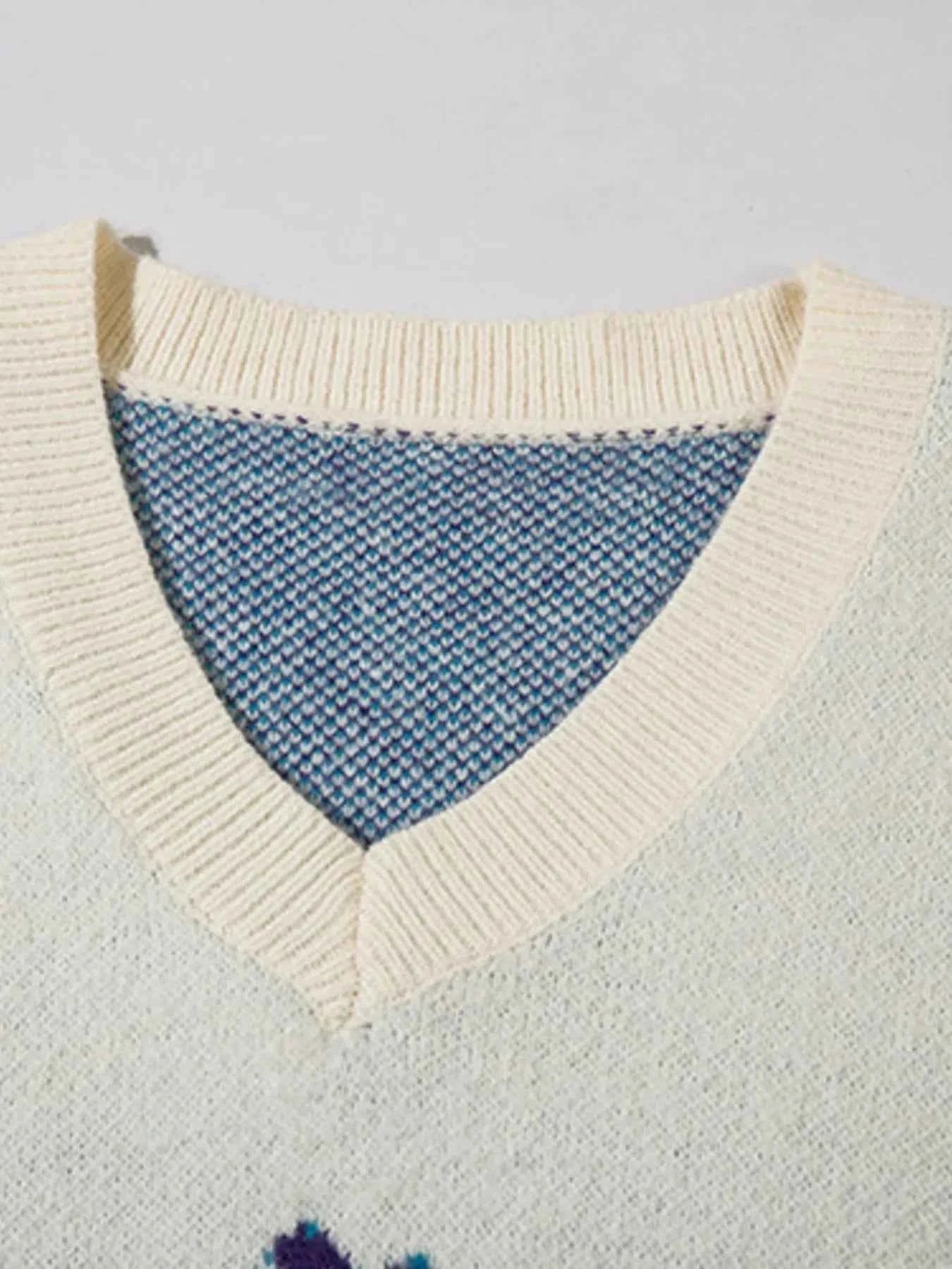 Men's Floral V-Neck Sweater Vest
