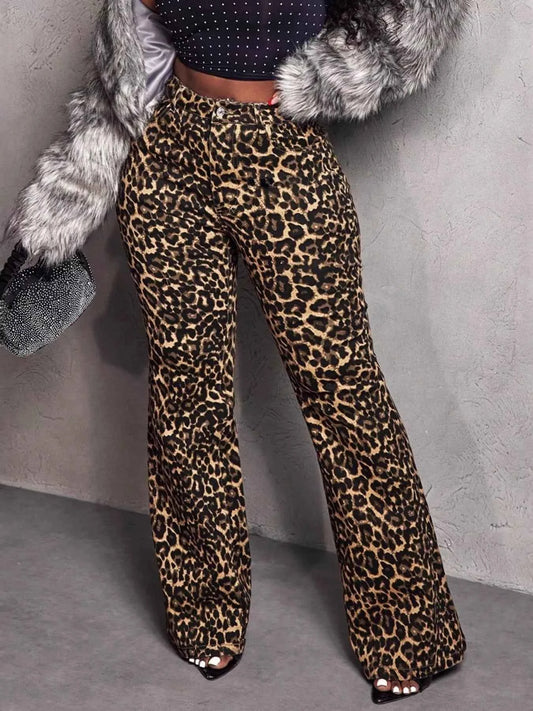 Leopard Wide Leg Pants