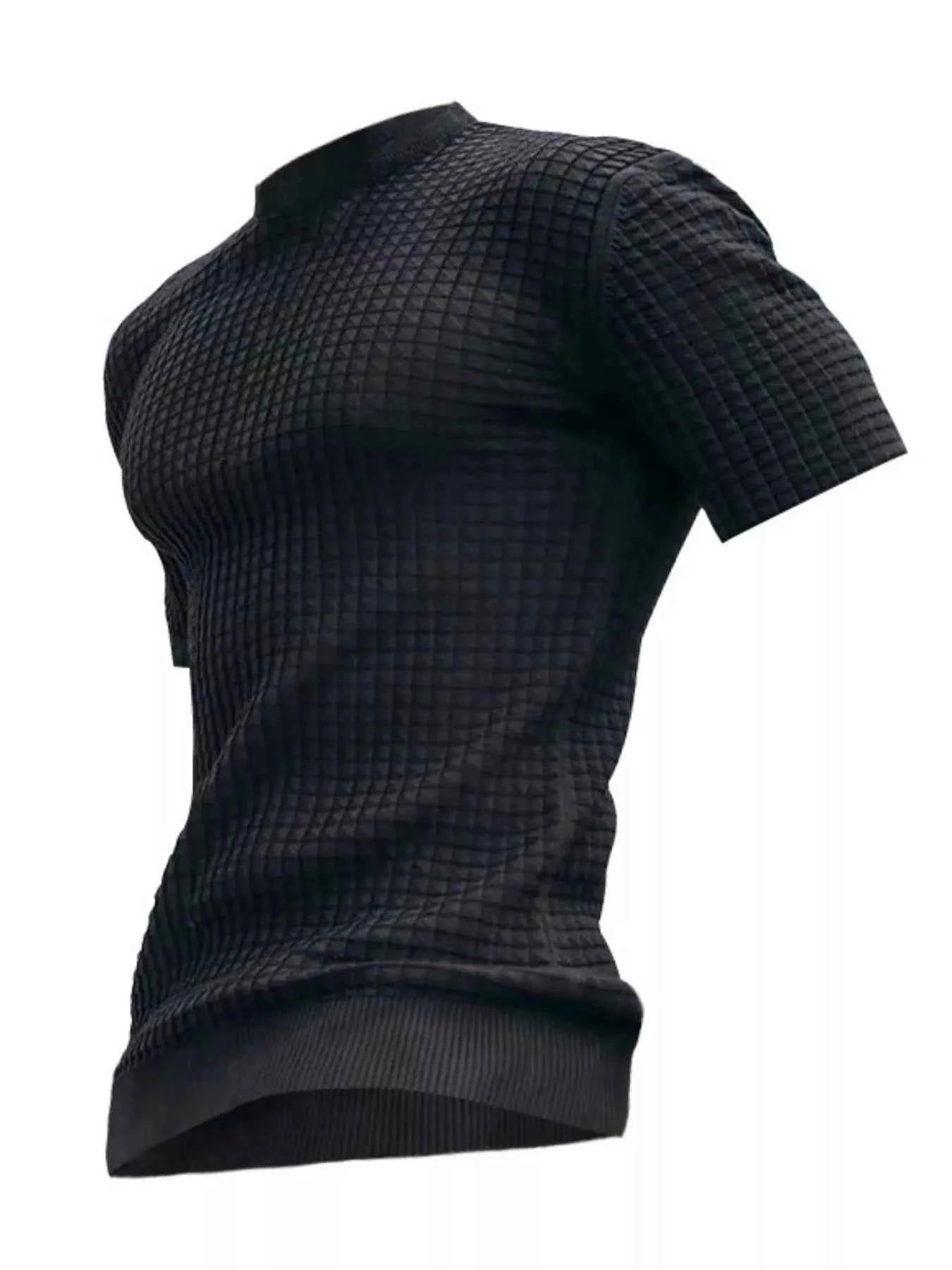 Men's Full Size Textured Round Neck Short Sleeve T-Shirt Plus Size