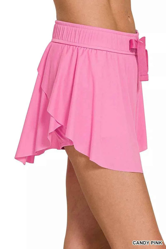 Zenana Ruffle Hem Tennis Skirt With Hidden Inner Pockets