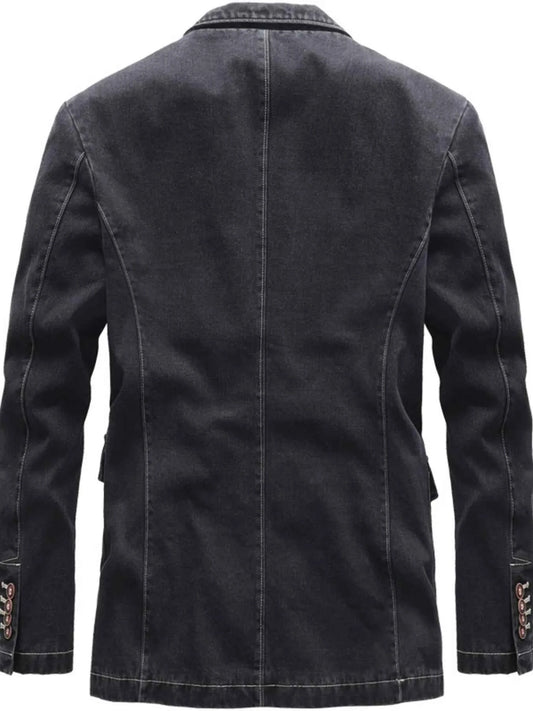 Men's Full Size Lapel Collar Long Sleeve Blazer Plus Size