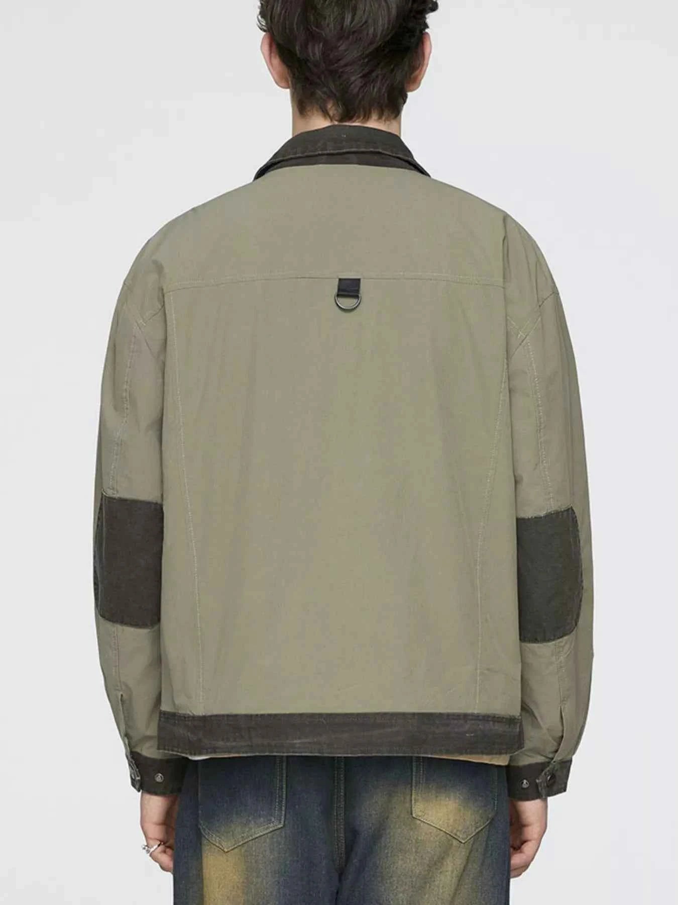 Men's Plus Size Snap Down Long Sleeve Jacket