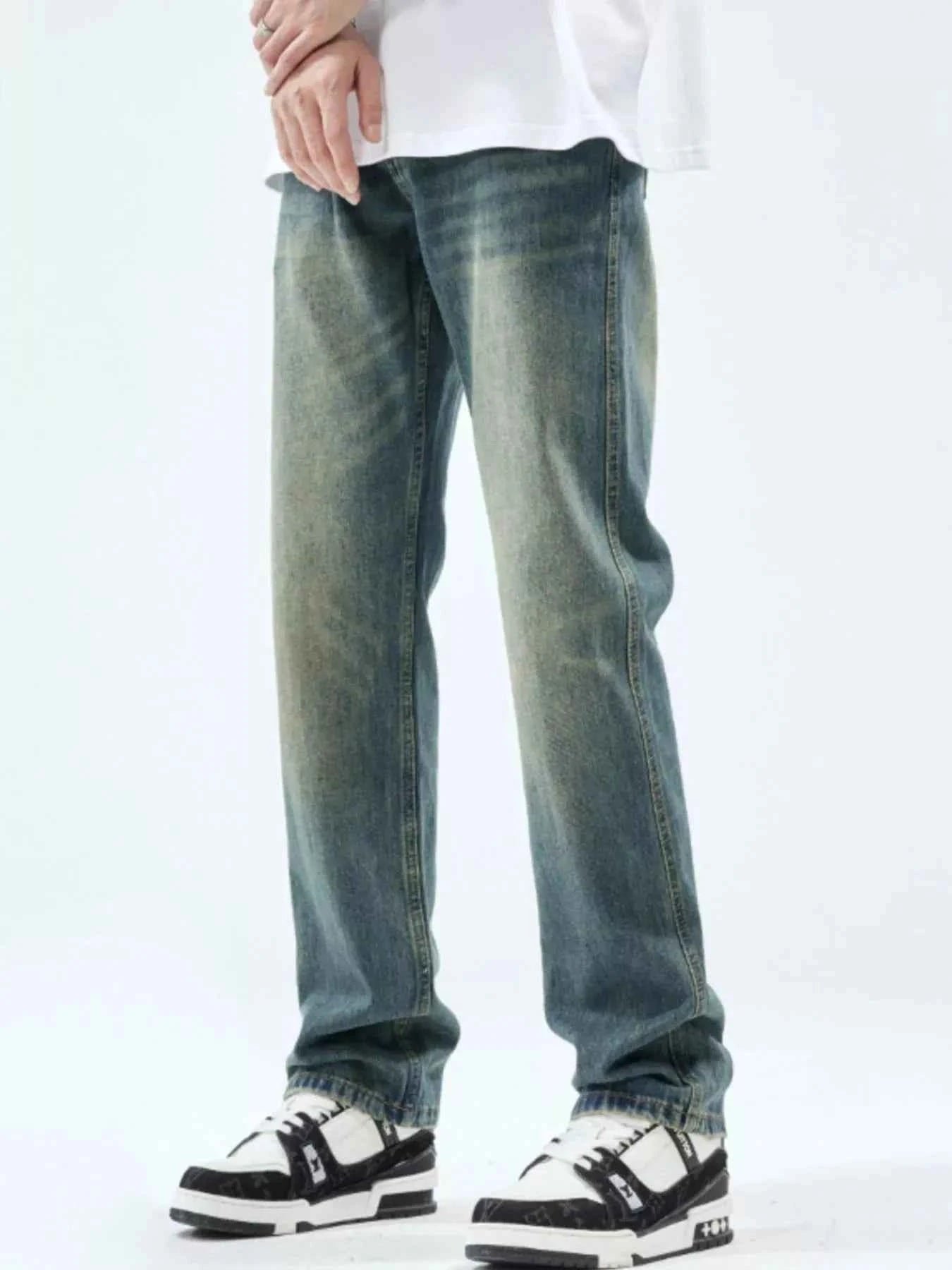 Men's Washed Straight Leg Jeans