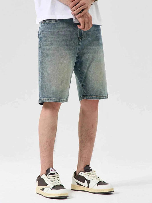 Men's Washed Denim Shorts