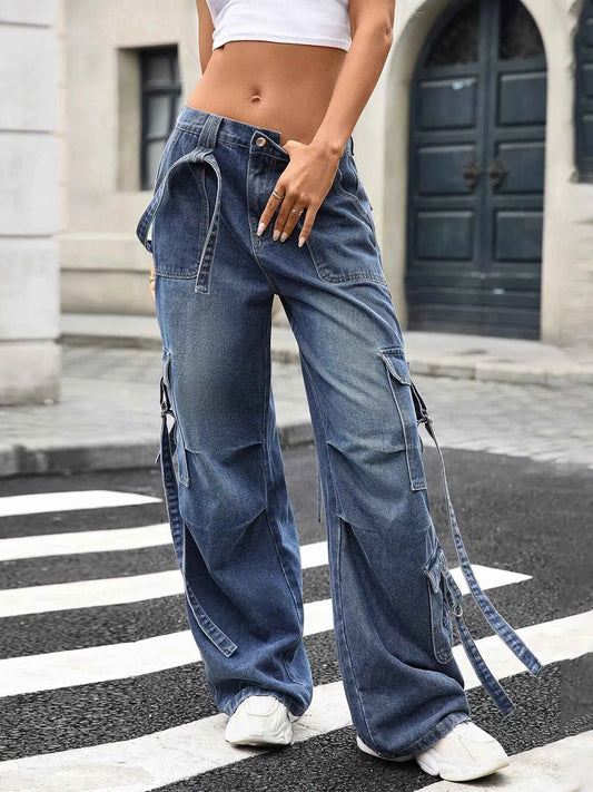 Wide Leg Cargo Jeans