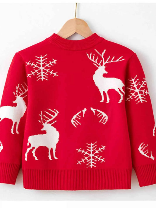 Children's Reindeer & Snowflake Knit Sweater