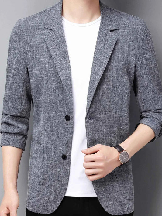 Men's Full Size Button Up Long Sleeve Blazer Plus Size