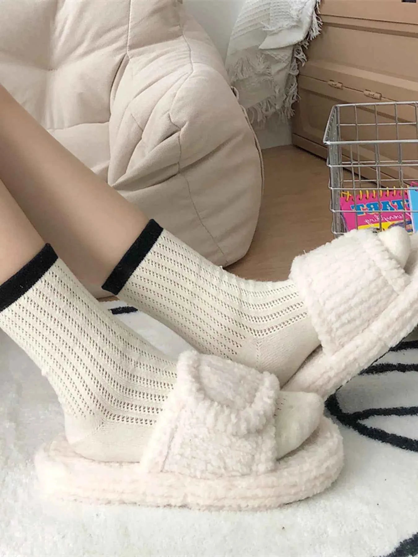 Cozy Fuzzy Open Toe Slippers