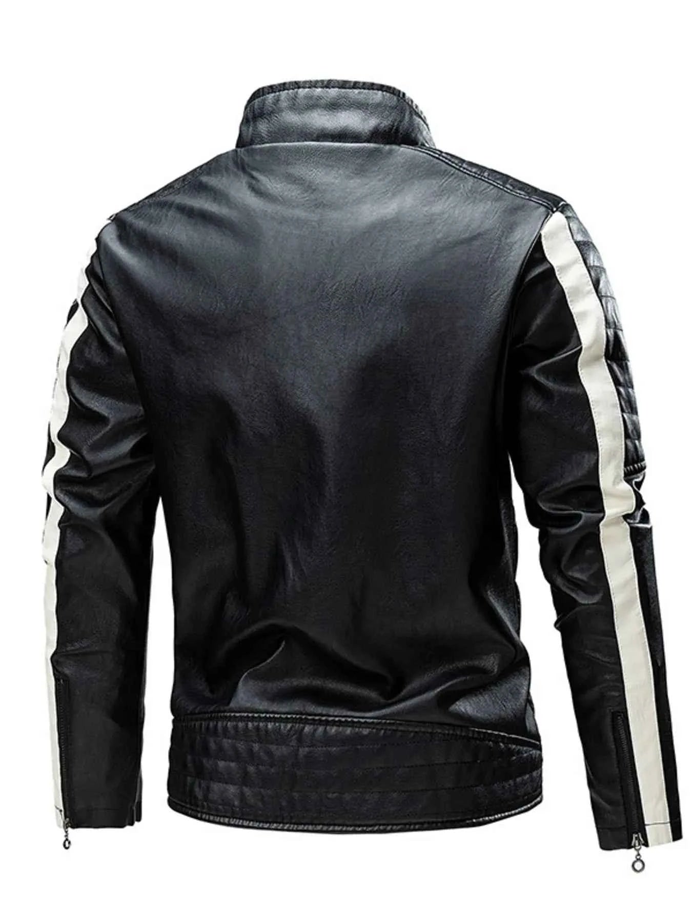 Men's Plus Size Contrast Zip Up Long Sleeve Jacket