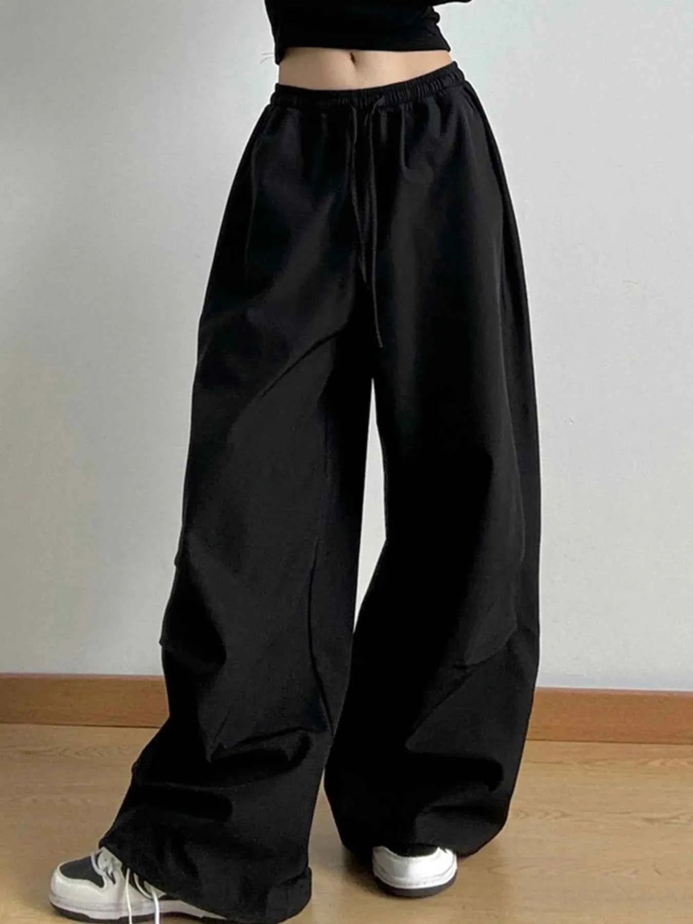 Wide Leg Pants with Drawstring Waist