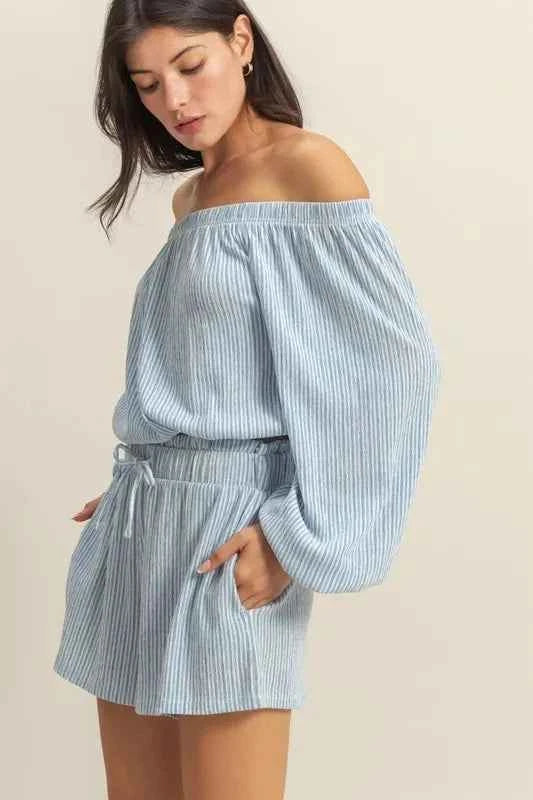 HYFVE Off Shoulder Top and Shorts Set