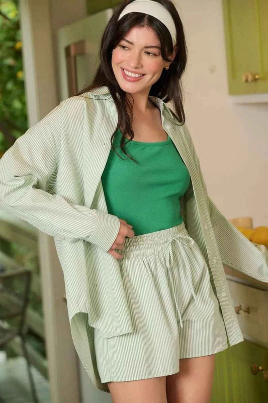 Mittoshop Striped Shirt and Shorts Set