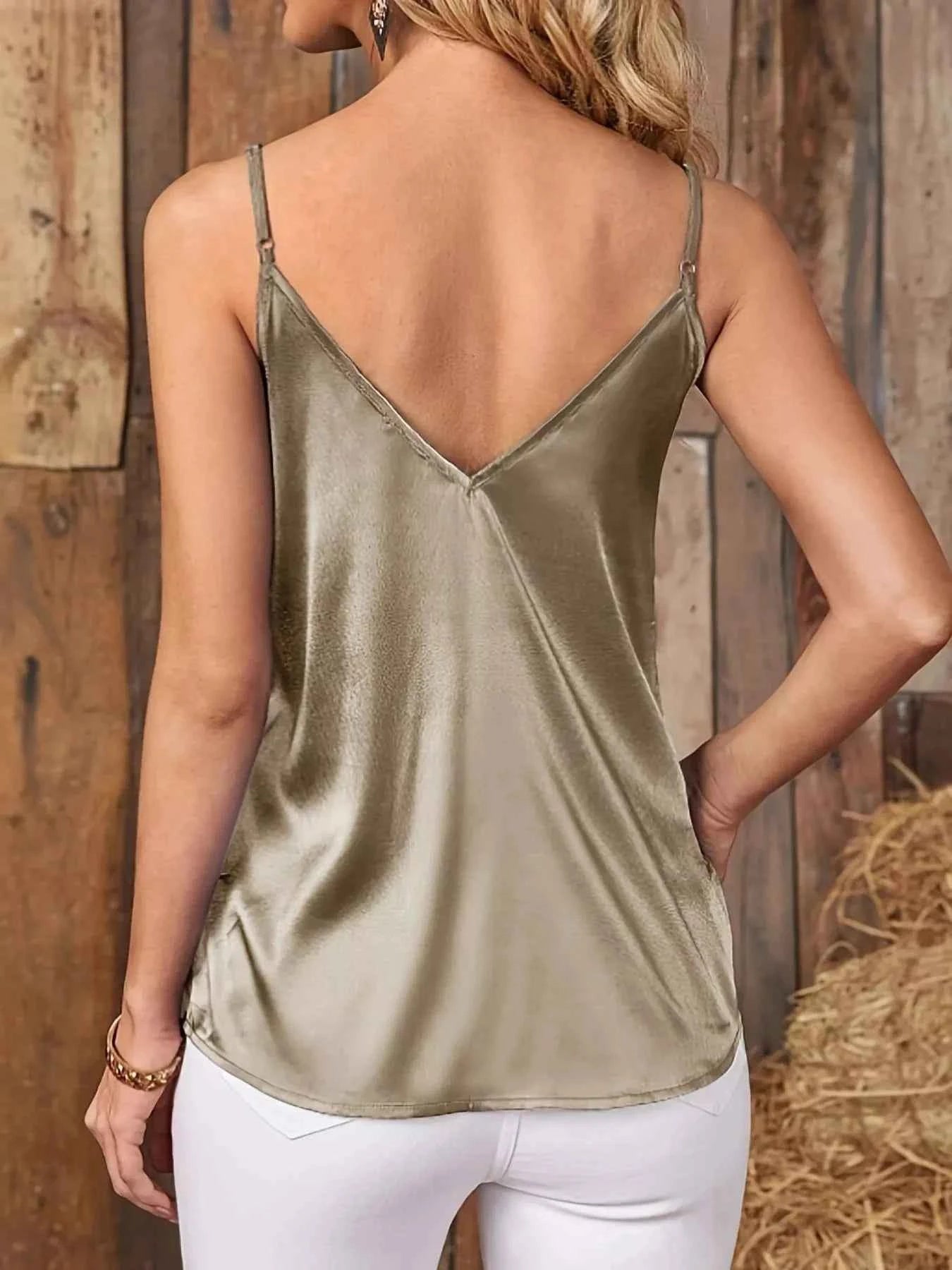 Satin V-Neck Cami Top