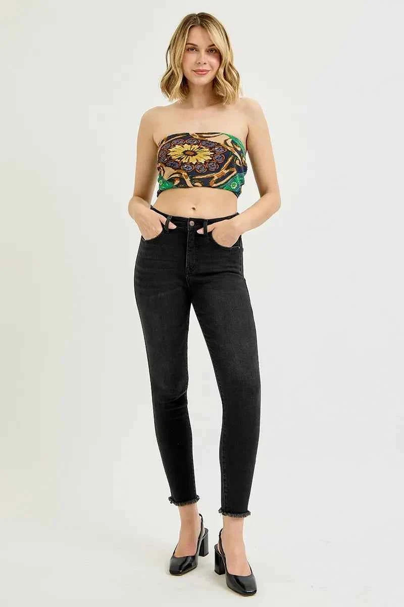 RISEN Full Size Tummy Control High Rise Adjustable Waist Skinny Jeans Plus Size