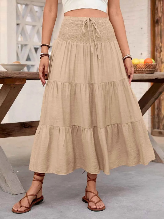 Smocked Tiered Skirt
