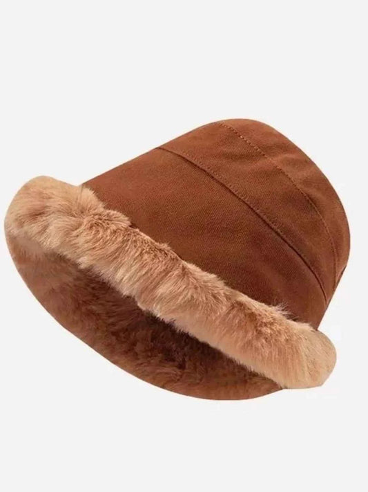 Fur-Trimmed Bucket Hat