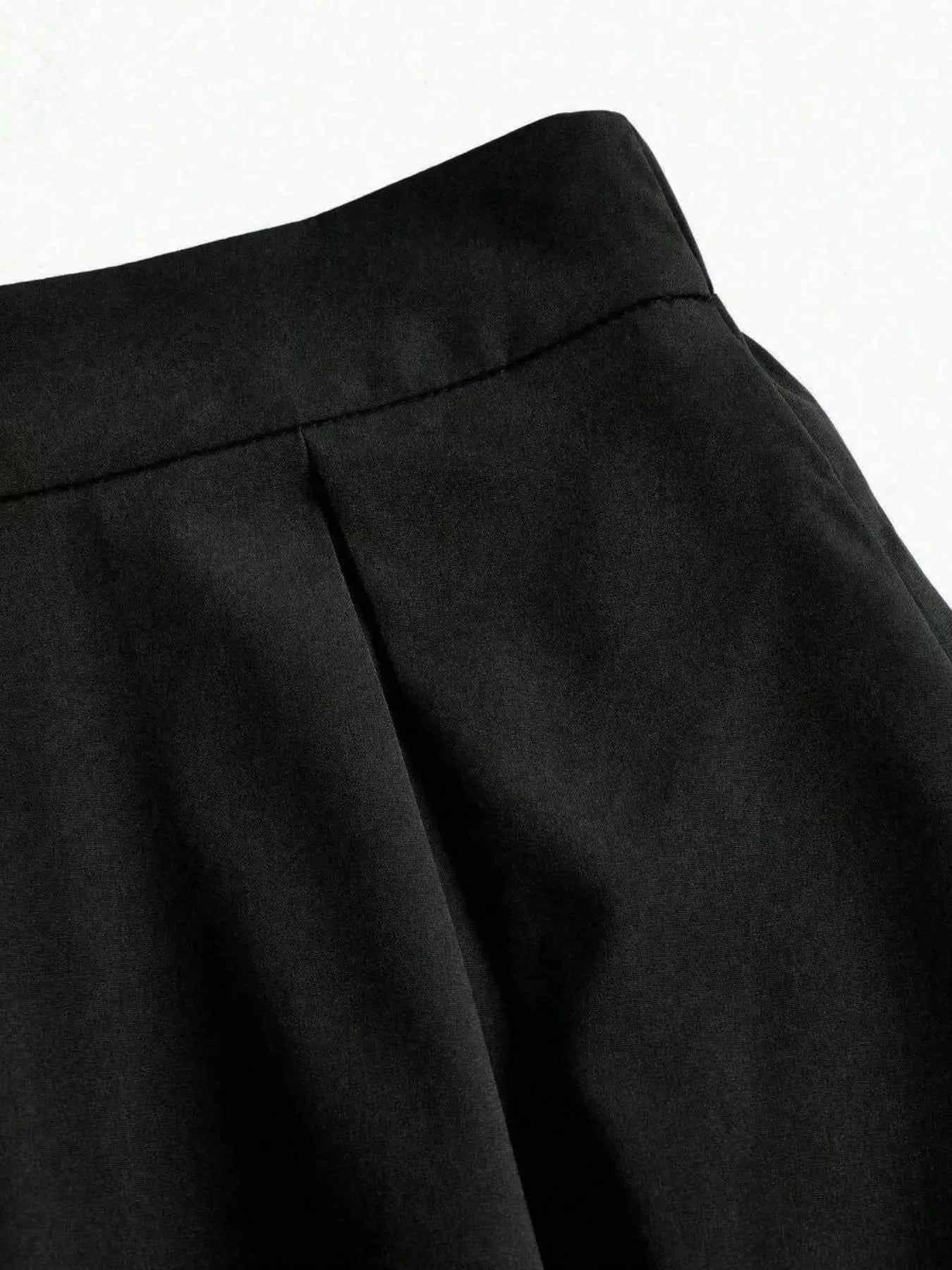 Elastic Waist Pleated Detail Skirt