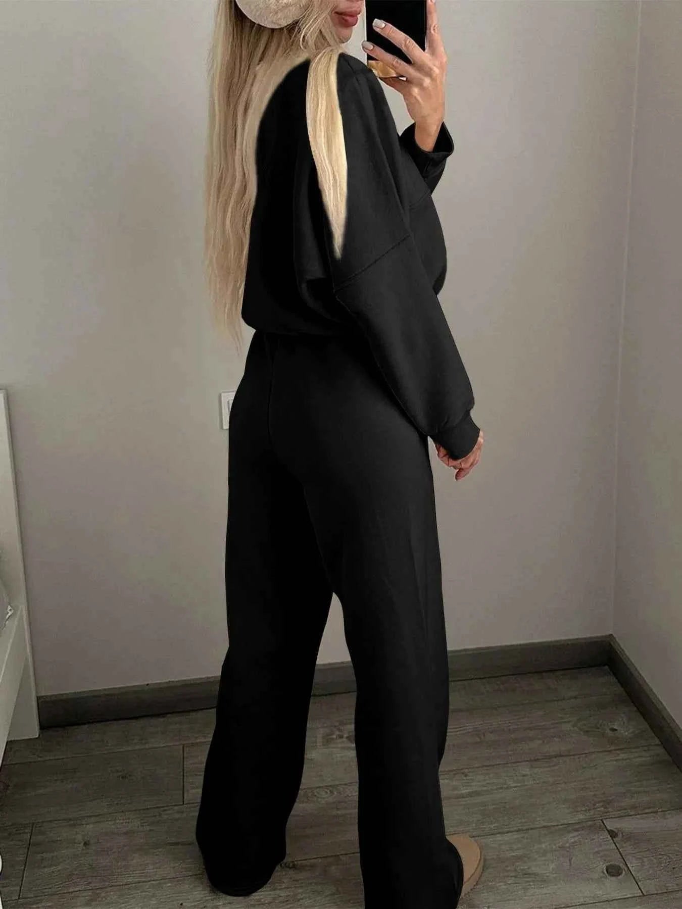 Zipper Up Jacket and Drawstring Pants Set
