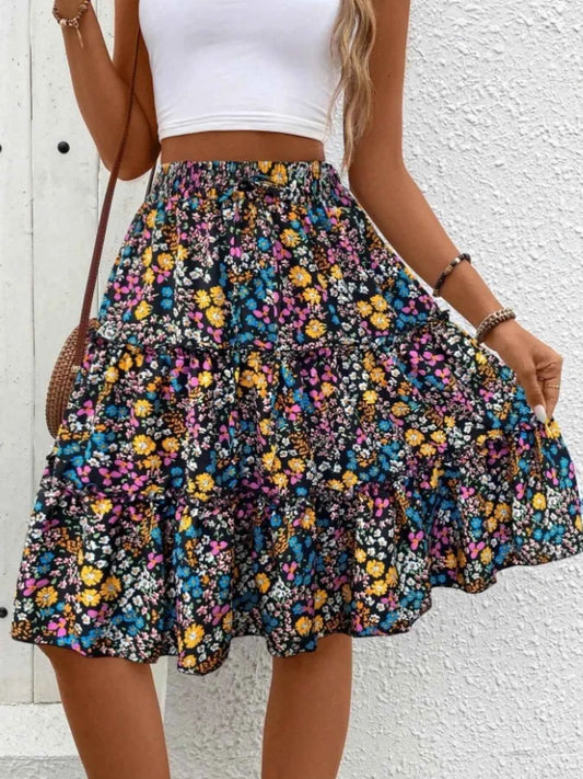Floral Print Midi Skirt