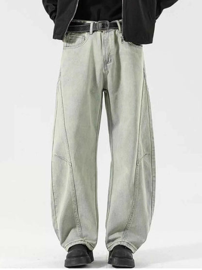 Men's Full Size Washed Wide Leg Jeans Plus Size